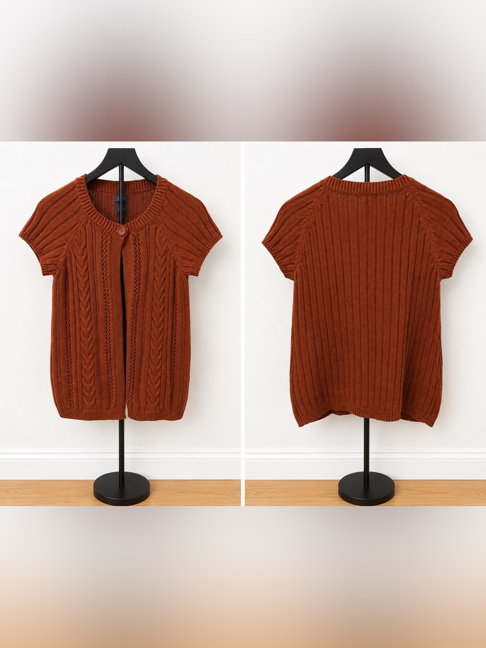 NWOT Izod Rust Orange Ribbed Knit Top